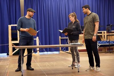 Corey Stoll, Elizabeth Marvel, and Robert Gilbert Photo