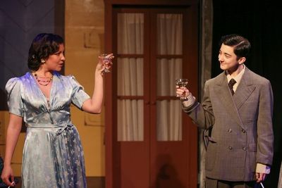 Isis Phoenix as Amanda and Kit Lascher as Elyot in PRIVATE LIVES at Reboot Theatre Co Photo