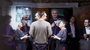 In Scena! Artistic Director Laura Caparrotti with In Scena! artist Aleksandros Memetaj (Sweet Home Albania
Photo by Nando Tampubolon @ BroadwayWorld In Scena! Artistic Director Laura Caparrotti with In Scena! artist Aleksandros Memeta Photo