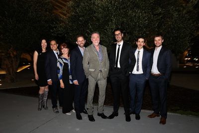 Director Giovanna Sardelli, playwright Rajiv Joseph, and cast members Joanne McGee, T Photo