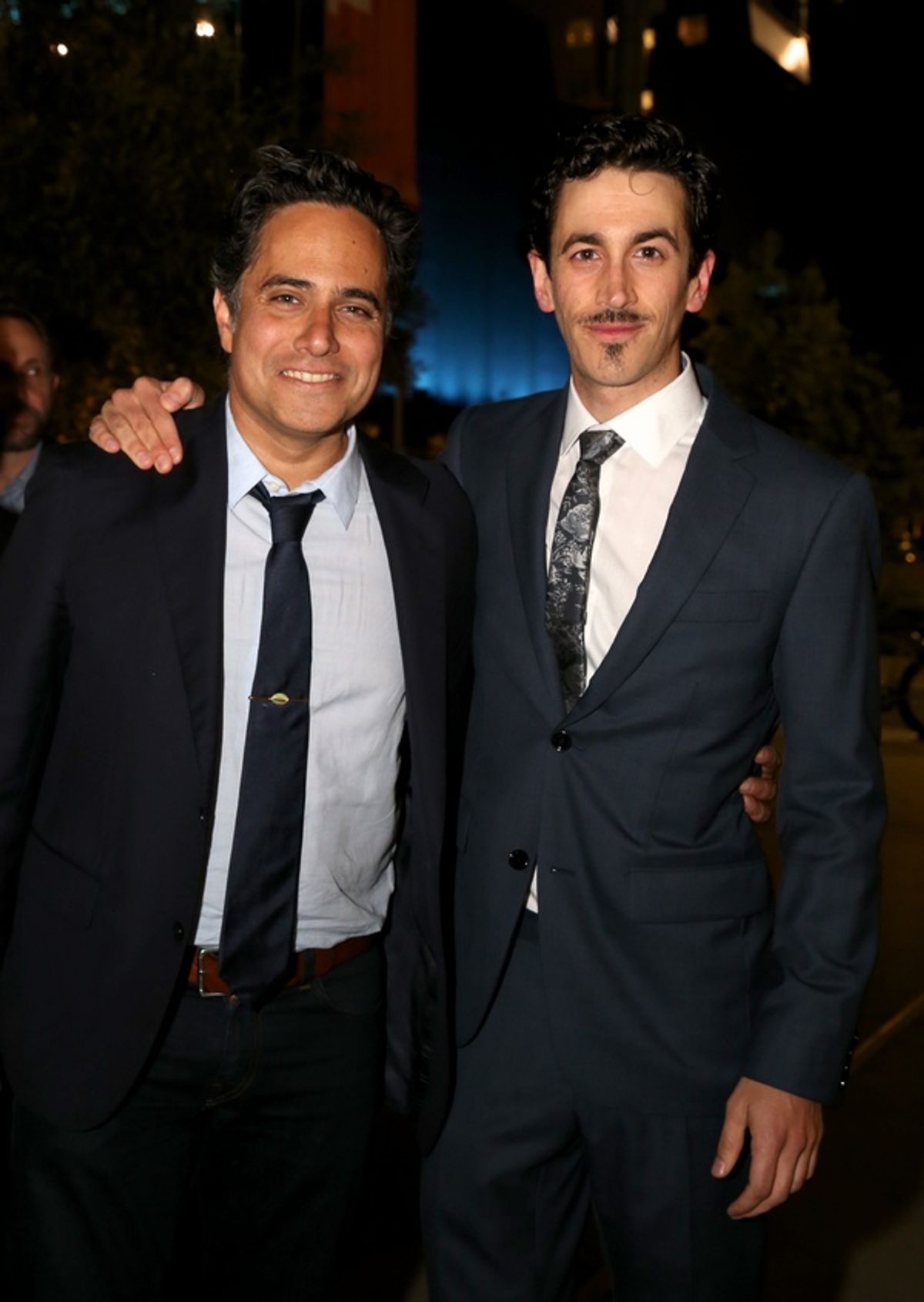 Playwright Rajiv Joseph and cast member Stephen Stocking at 