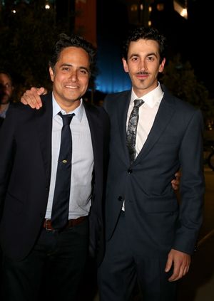 Playwright Rajiv Joseph and cast member Stephen Stocking Photo