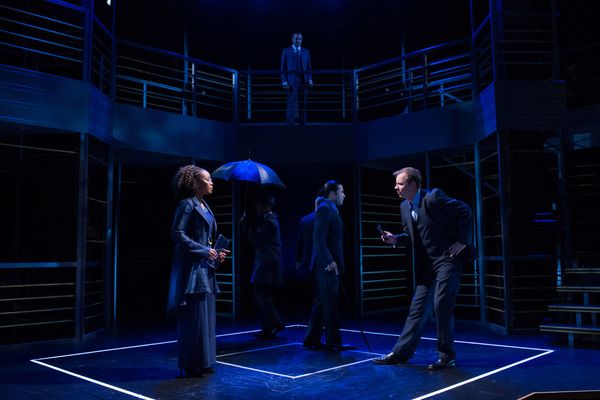 Flavius (Antoinette Robinson, left) meets with Lucius (Michael Dix Thomas, right) on  Photo