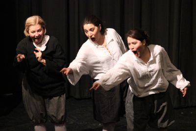 Audience goes wrong.

Melissa Huckabay, Kacie Adams and Helen Rios Photo