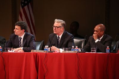 David Remnick, Alec Baldwin, and Joe Morton Photo