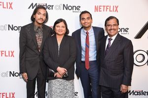 NEW YORK, NY - MAY 11:  (L-R) Aniz Ansari, Fatima Ansari, Aziz Ansari and Shoukath An Photo