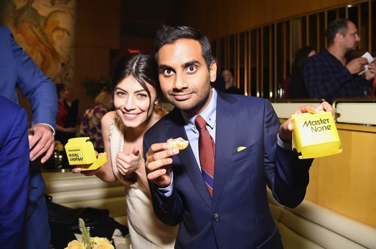 NEW YORK, NY - MAY 11: Actress Alessandra Mastronardi and Co-creator, Executive Producer and Actor Aziz Ansari attend the Netflix Master Of None S2, Premiere NY Screening 2017 on May 11, 2017 in New York City.  (Photo by Michael Loccisano/Getty Images for at 