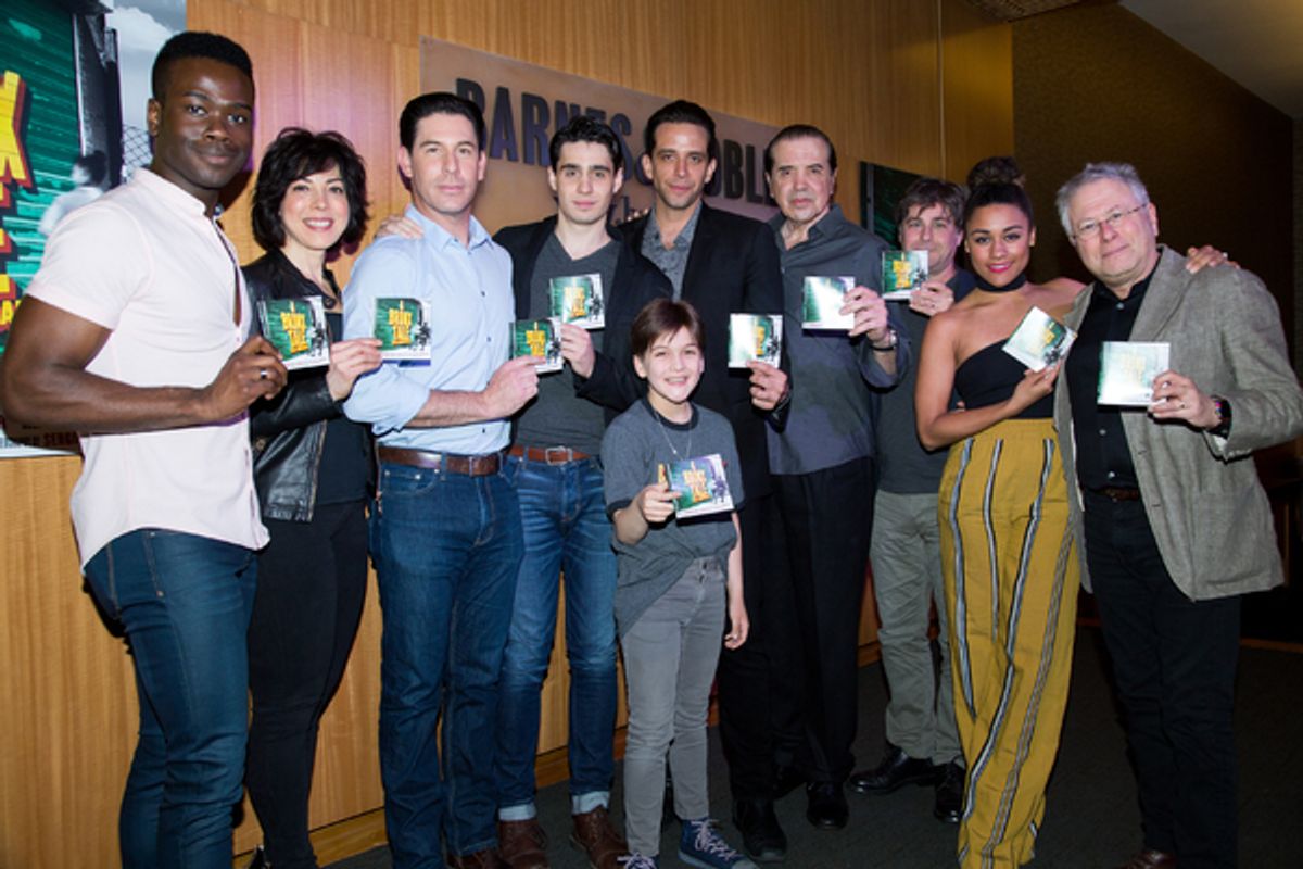 Bradley Gibson, Lucia Giannetta, Richard H. Blake, Bobby Conte Thornton, Hudson Loverro, Nick Cordero, Chazz Palminteri, Glenn Slater, Ariana DeBose, Alan Menken at 