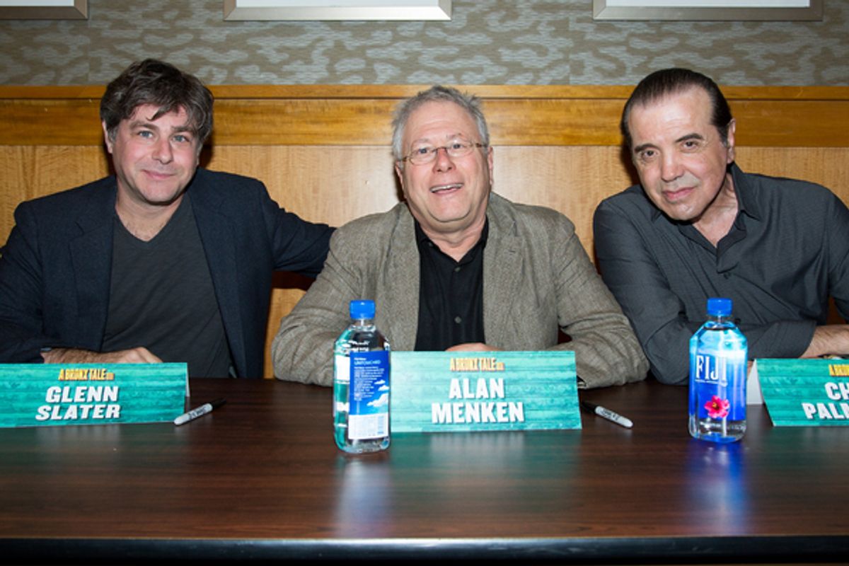 Glenn Slater, Alan Menken, Chazz Palminteri at 