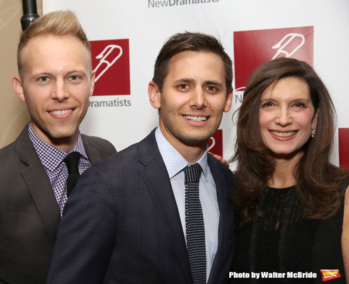 Justin Paul, Benj Pasek and Stacey Mindich  at 