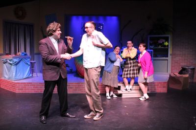 Brittany Baumeister, Jessie Dau, and Kirsten Almeida,  Ben Ruth, and Chris Egging Photo