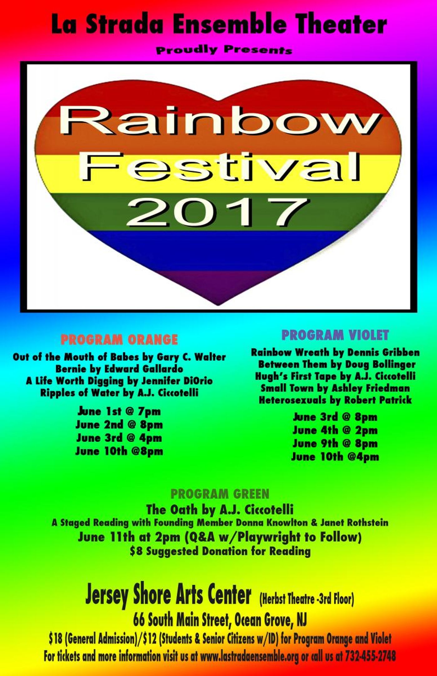 La Strada Presents RAINBOW FESTIVAL 2017: A CELEBRATION OF LGBT THEATER  Image