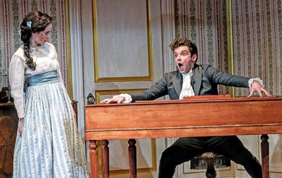 Talene Monahon and Michael Urie Photo
