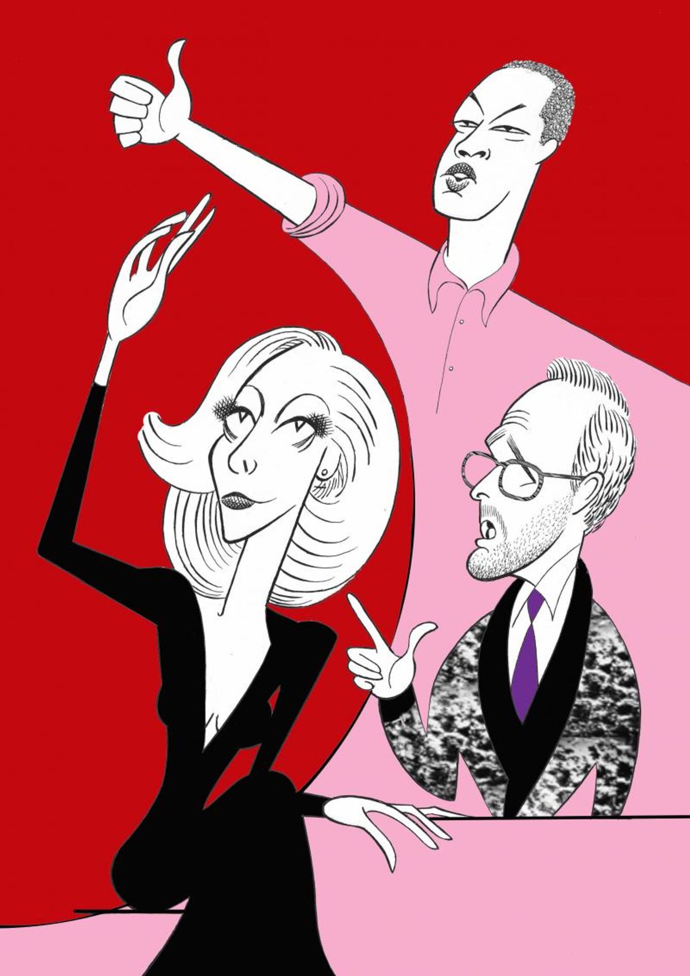 BWW Exclusive: Ken Fallin Draws the Stage - Allison Janney, John Benjamin Hickey & Corey Hawkins in SIX DEGREES OF SEPARATION  Image