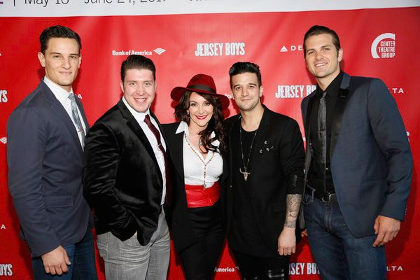 Cast members Cory Jeacoma and Matthew Dailey, Shirley Ballas and cast members Mark Ba Photo