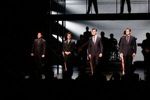 Cast members Matthew Dailey, Mark Ballas, Cory Jeacoma and Keith Hines take their bows during the curtain call @ BroadwayWorld Cast members Matthew Dailey, Mark Ballas, Cory Jeacoma and Keith Hines take their bow Photo