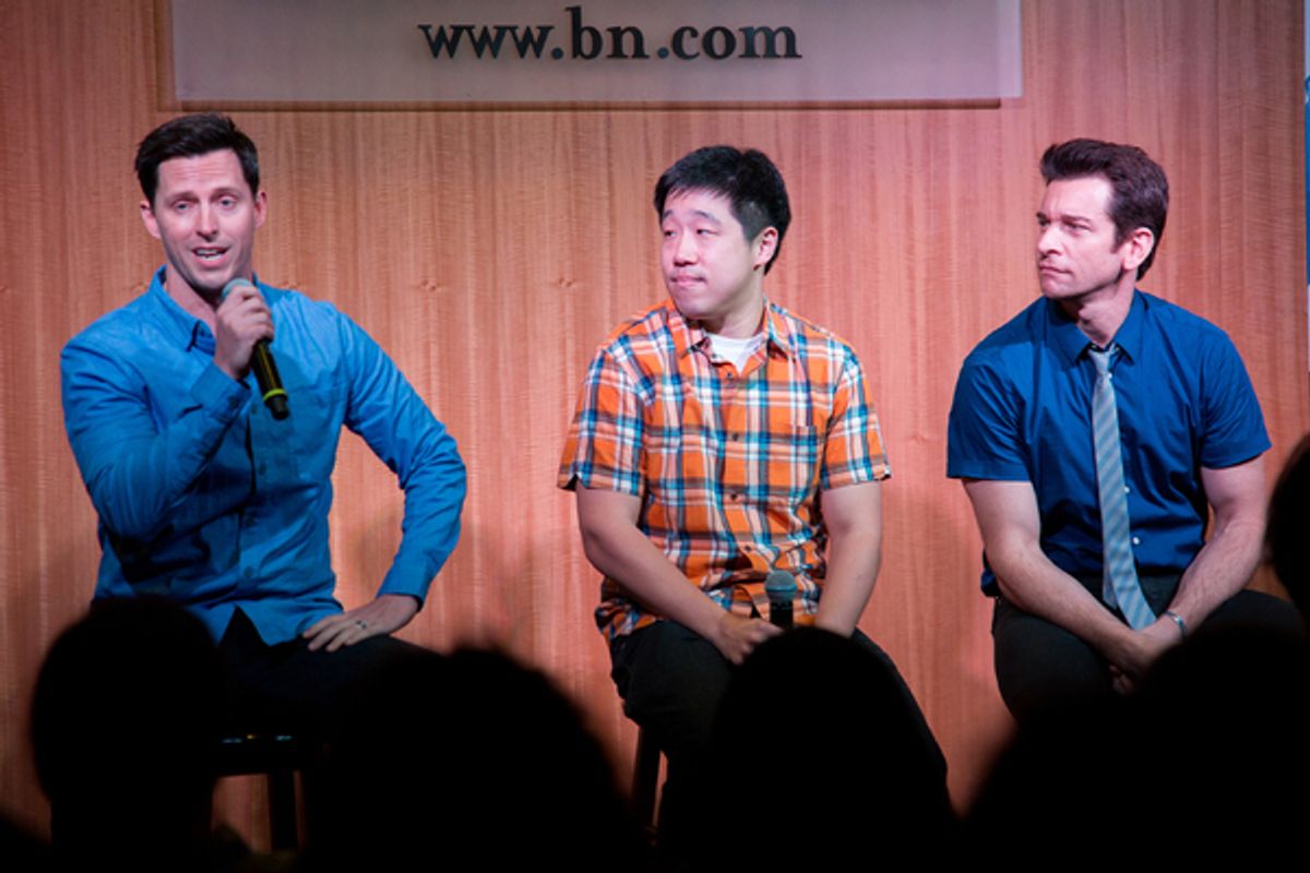 Andrew Call, Raymond J. Lee, Andy Karl at 