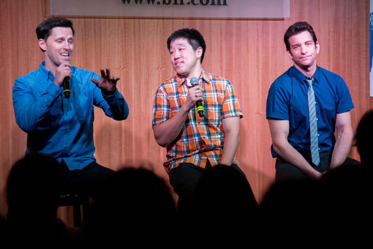 Andrew Call, Raymond J. Lee, Andy Karl at 
