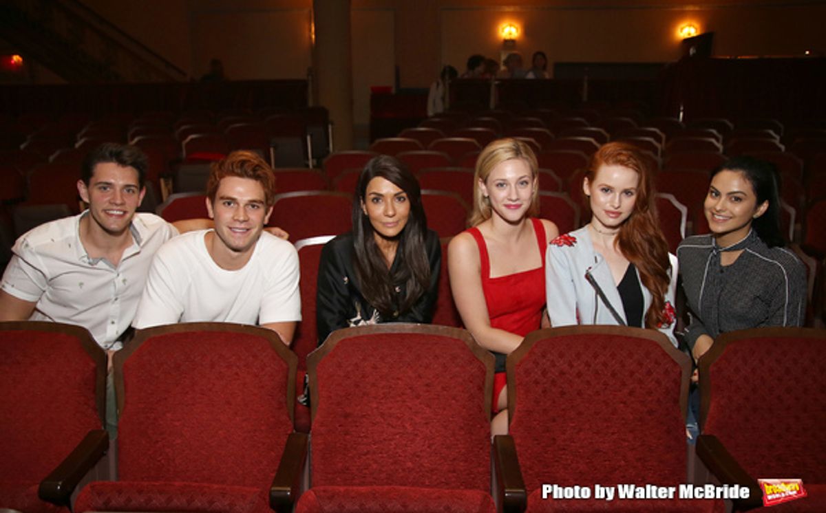 Casey Cott, KJ Apa, Marisol Nichols, Lili Reinhart, Madelaine Petsch and Camila Mendes at 