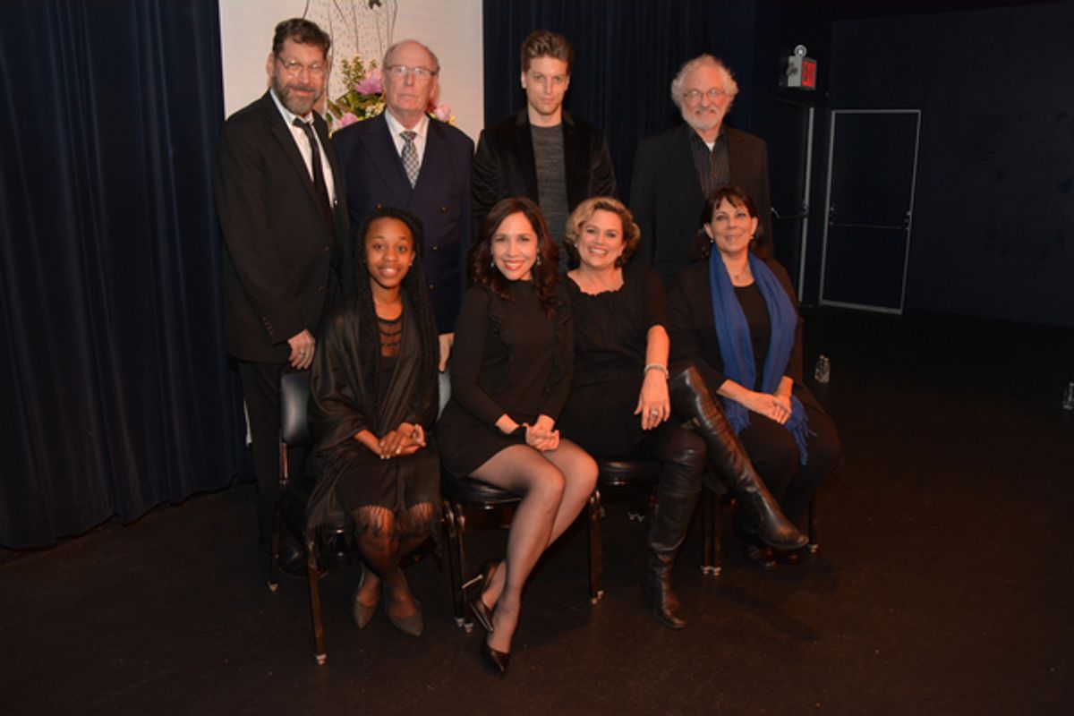 David Staller,Paxton Whitehead, Christian DeMarais, Tim Jerome, Mirirai Sithole, Andrea Burns, Christine Pedi and Cady Huffman at 