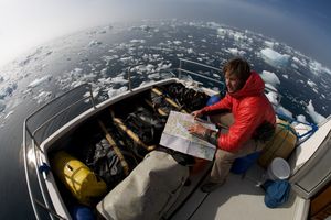 Mike Libecki on boat to Skjoldungen Fjord, Greenland
Photo credit: Mike Libecki @ BroadwayWorld Mike Libecki on boat to Skjoldungen Fjord, Greenland
Photo credit: Mike Libecki Photo