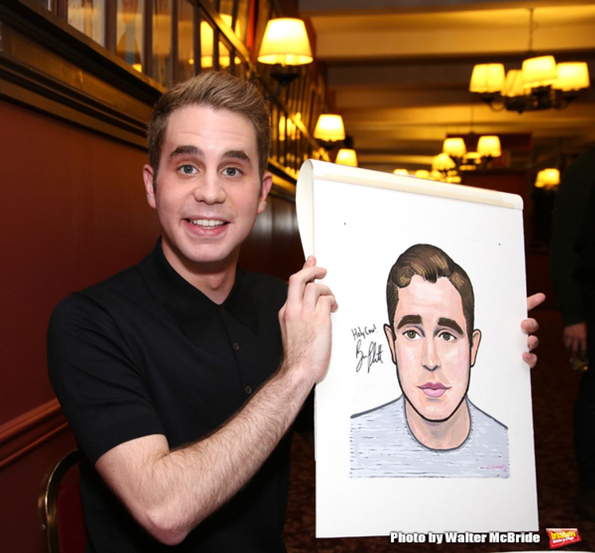 Ben Platt attends the Ben Platt Sardi's Portrait unveiling  at 