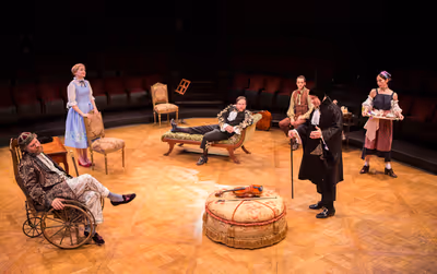 The cast of the world premiere adaptation of Moliere's THE IMAGINARY INVALID, adapted Photo