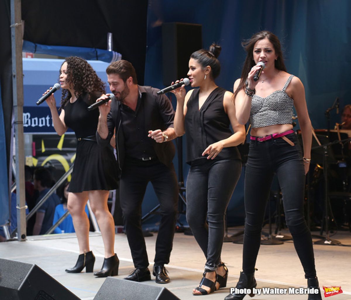 Ana Villafane with the cast of â€˜On Your Feetâ€™ at 