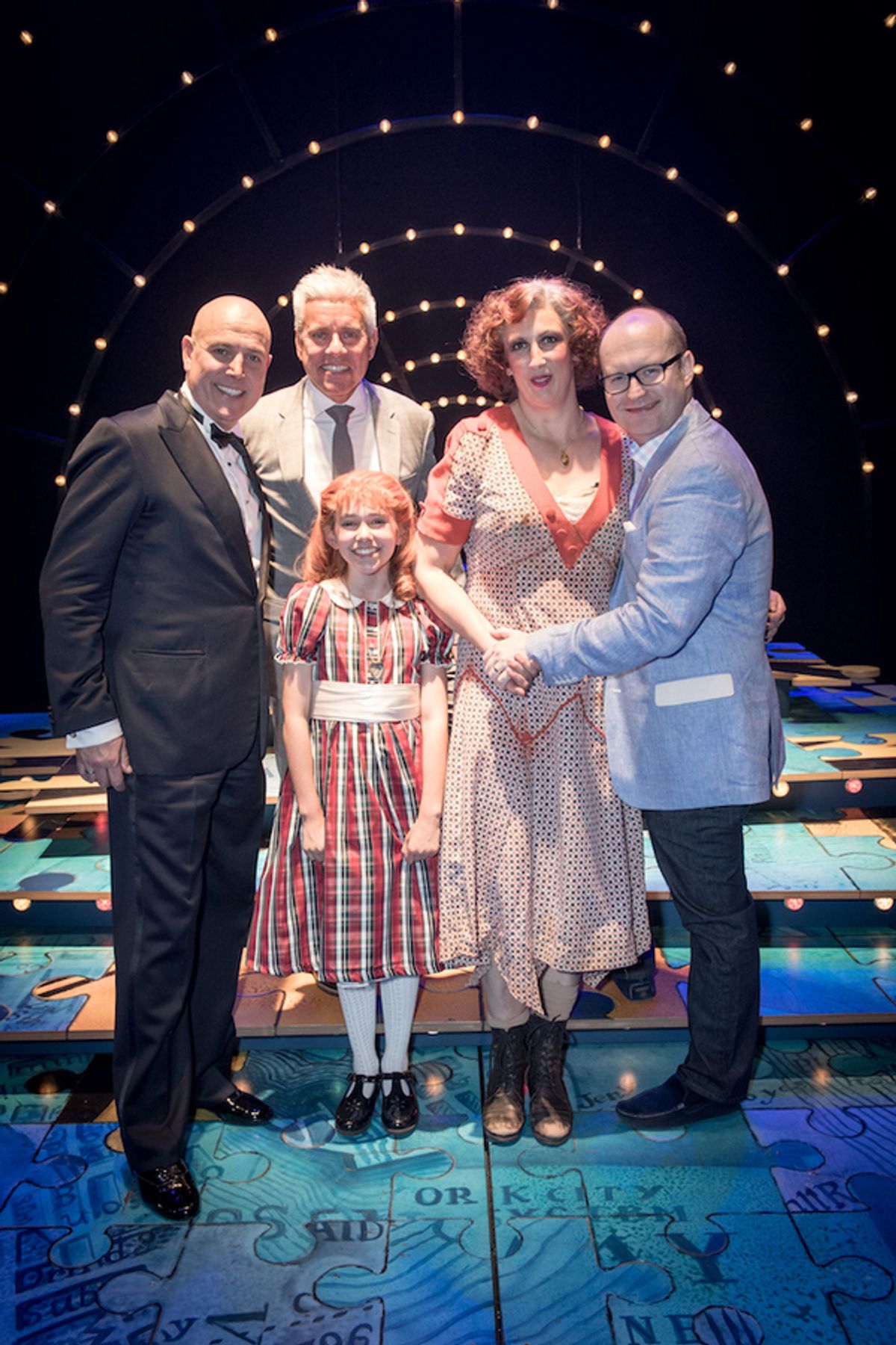 Alex Bourne, David Ian, Ruby Stokes, Miranda Hart and Michael Harrison at 