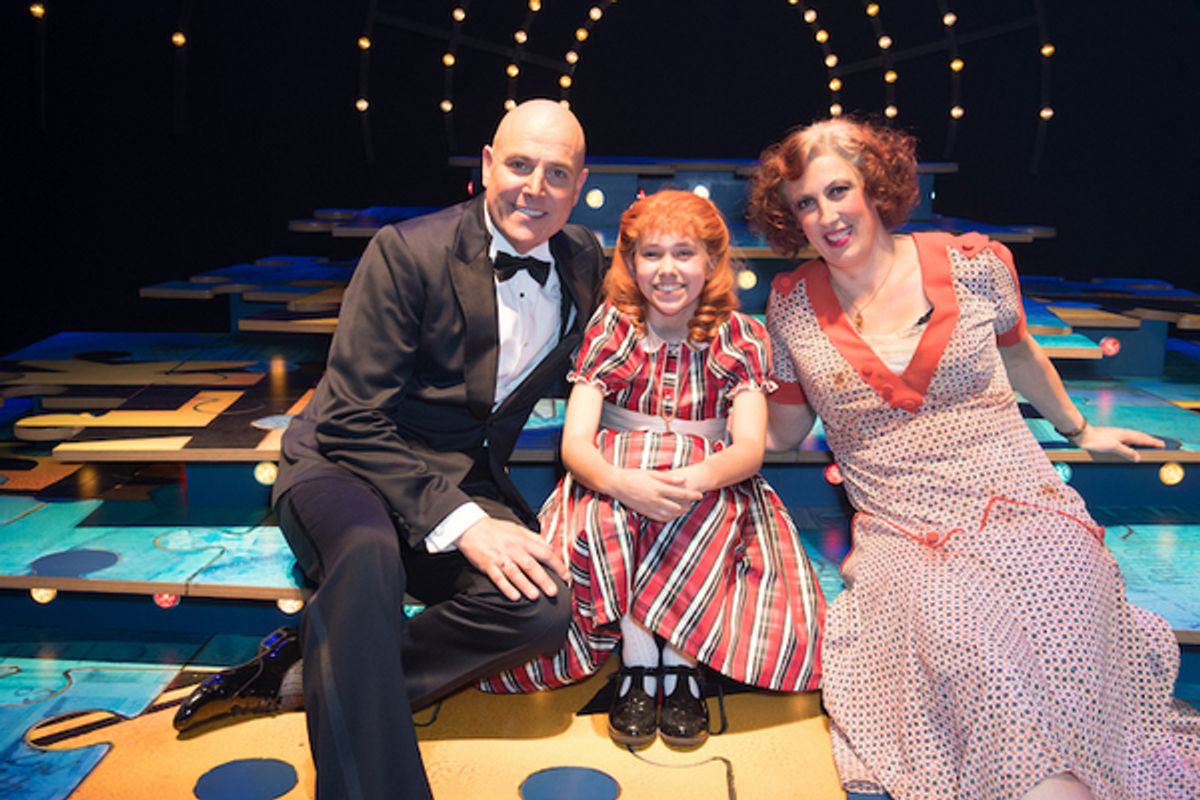 Alex Bourne, Ruby Stokes and Miranda Hart at 