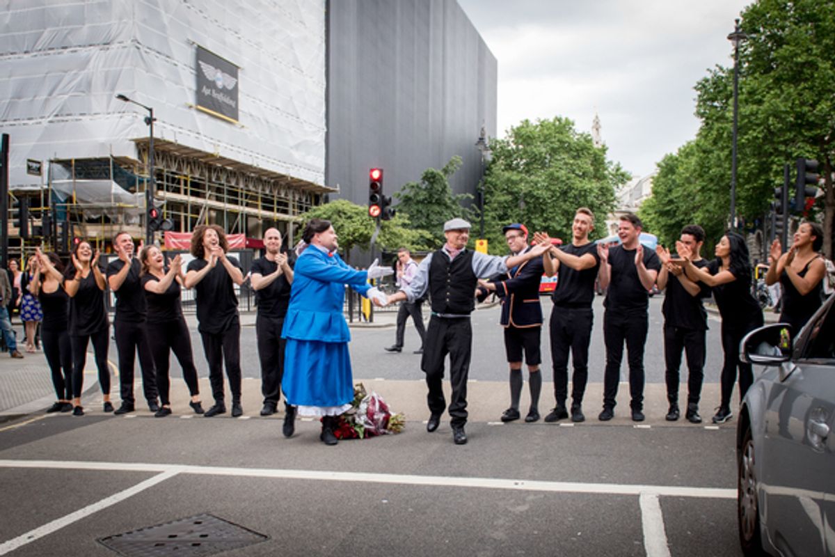 James Corden, Sir Ben Kingsley and cast of Crosswalk the Musical MARY POPPINS at 