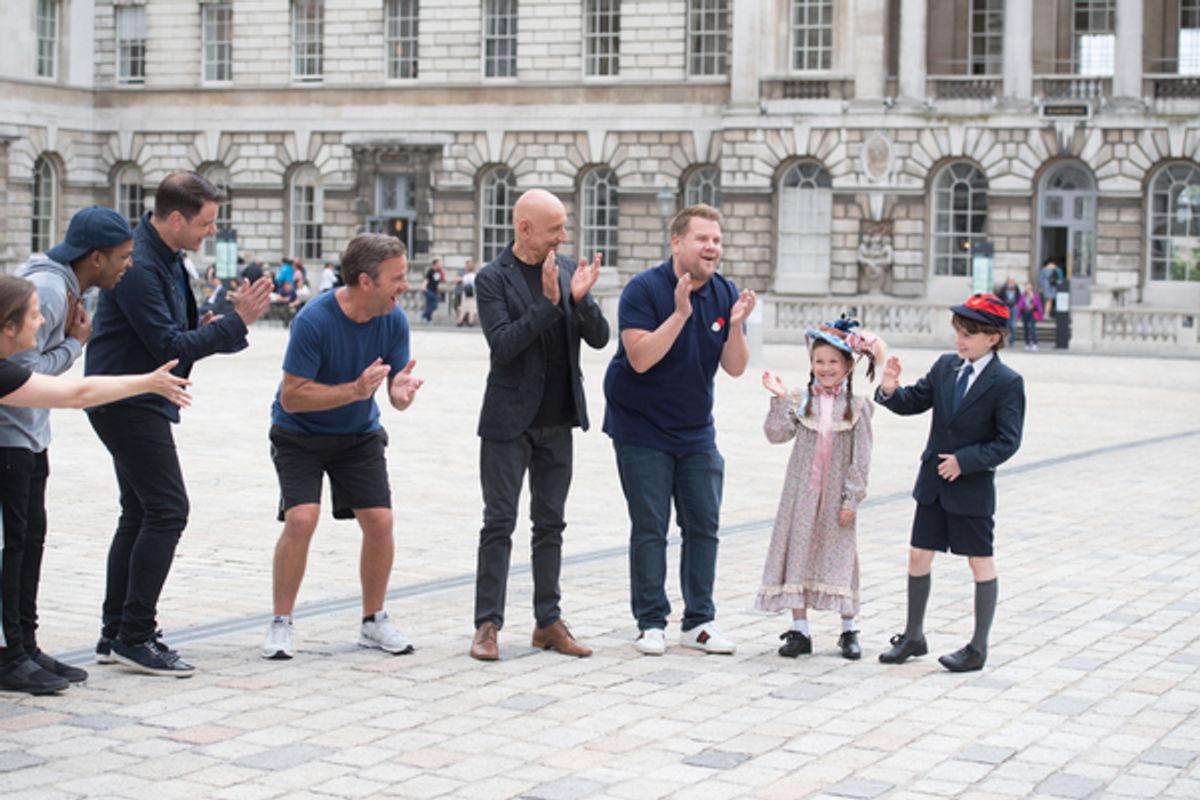 James Corden, Sir Ben Kingsley and cast of Crosswalk the Musical MARY POPPINS and cast of Crosswalk the Musical MARY POPPINS at 
