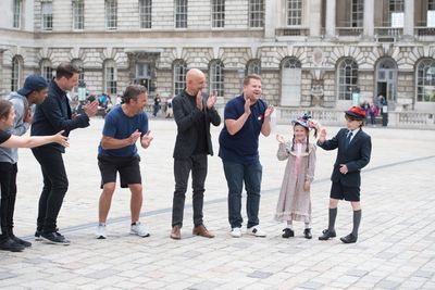 James Corden, Sir Ben Kingsley and cast of Crosswalk the Musical MARY POPPINS and cas Photo