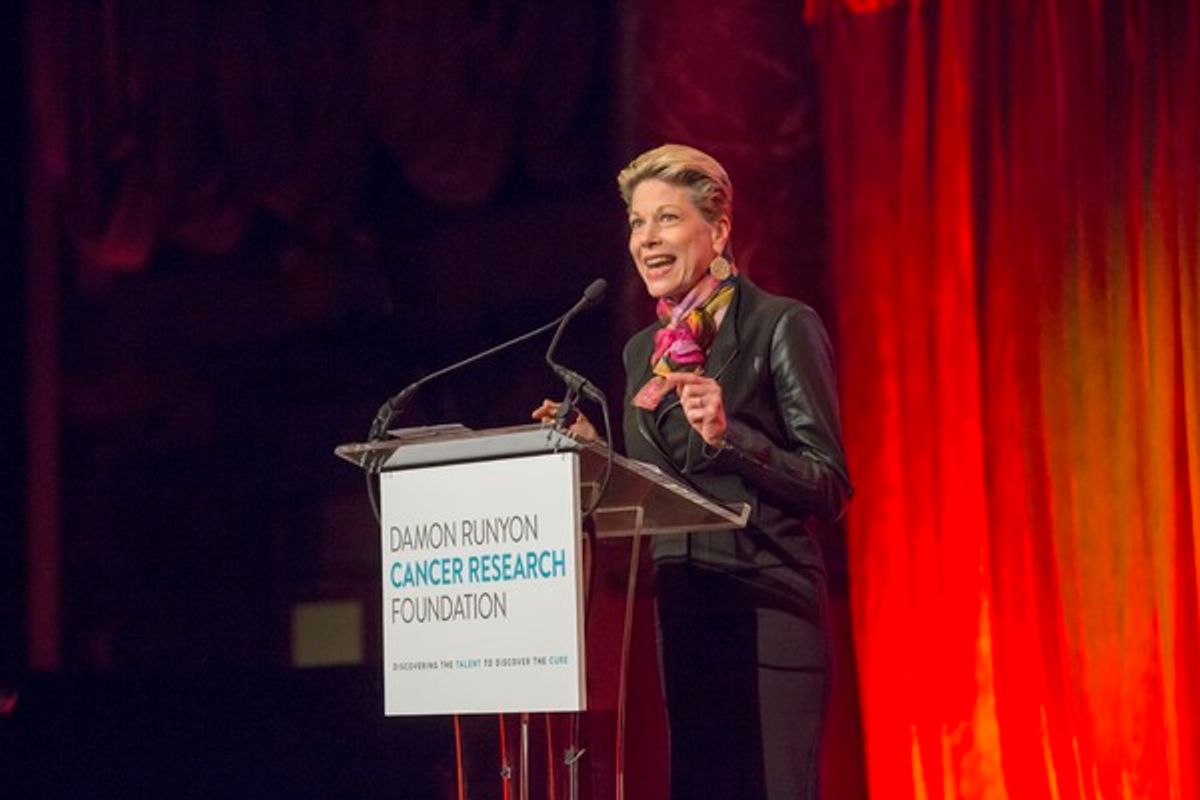Marin Mazzie, Broadway star and three-time Tony nominated actress, empowers the audience at the 2017 Damon Runyon Cancer Research Foundation Annual Breakfast in New York City on June 6, 2017, celebrating breakthroughs in cancer research. at 