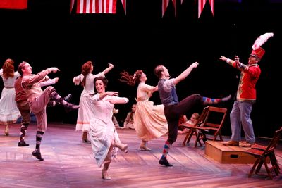 Matt Loehr (Harold Hill) and the cast of THE MUSIC MAN at North Shore Music Theatre t Photo