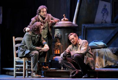 Scott Conner as Colline, Arturo Chacon-Cruz as Rodolfo, and Audun Iversen as Marcello Photo