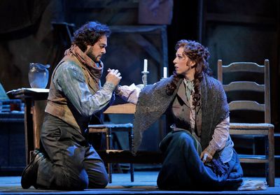Arturo Chacon-Cruz as Rodolfo and Erika Grimaldi as Mimi Photo