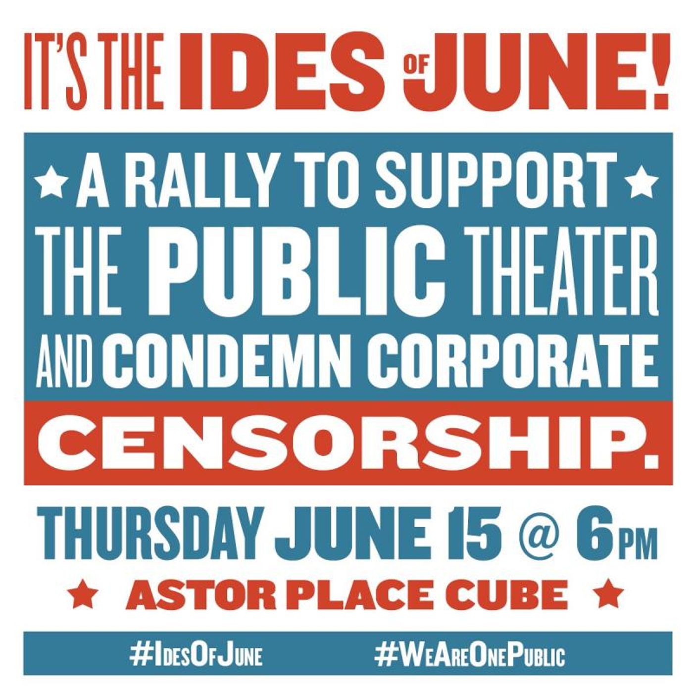 Rise Up! Rally Planned in Support of Public Theater's JULIUS CAESAR  Image