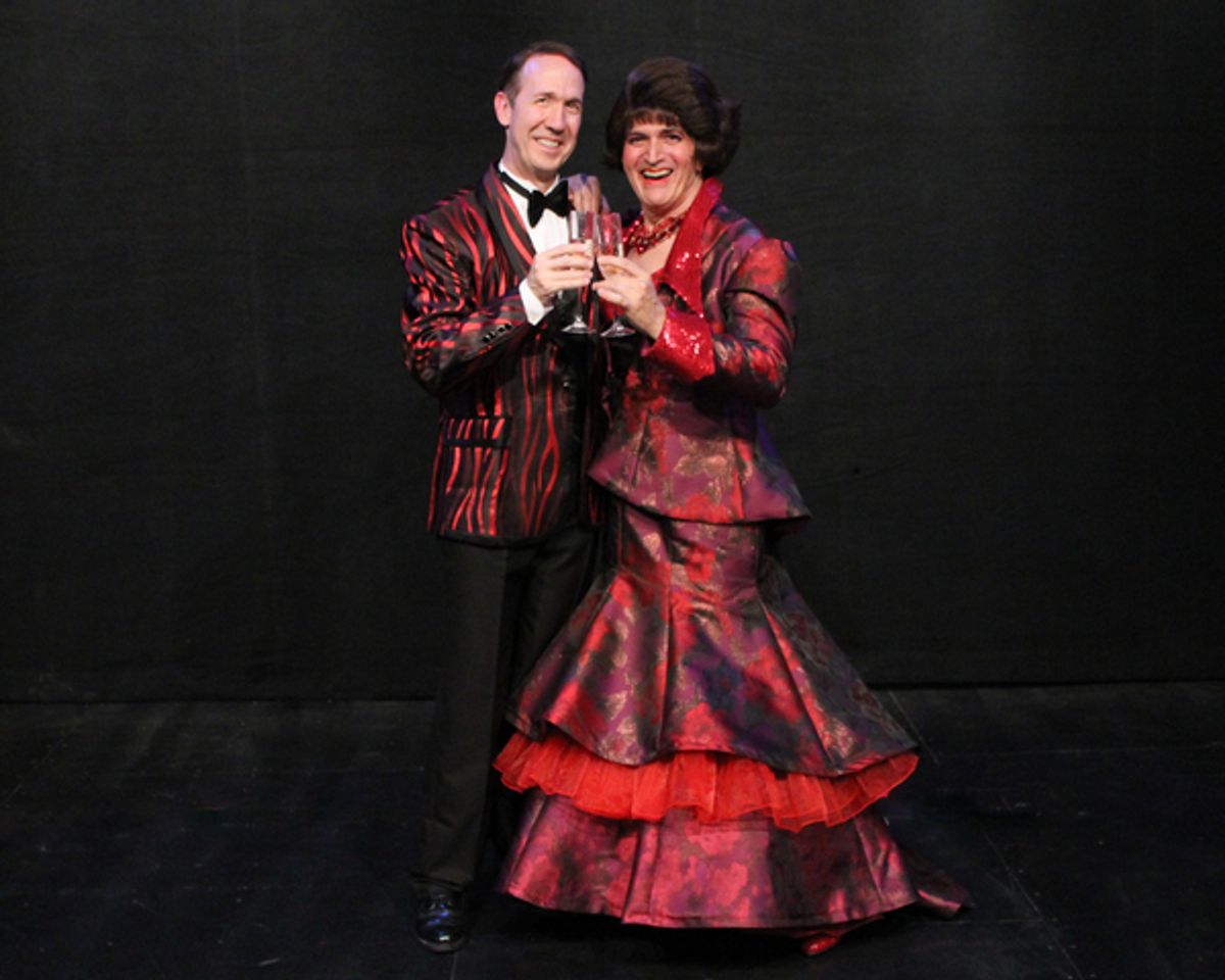 Brian Runbeck as Georges and Joel Briel as Albin in Cortland Repertory Theatreâ€™s production of the flamboyant musical â€"La Cage Aux Follesâ€ running from June 21 â€“ July 8. at 