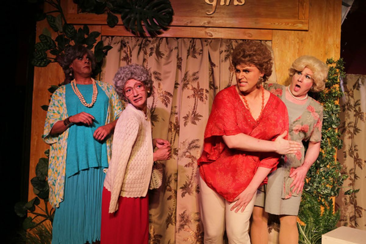  (left to right) David Cerda, Adrian Hadlock, AJ Wright and Ed Jones in Hell in a Handbag Productionsâ€™ world premiere THE GOLDEN GIRLS â€“ THE LOST EPISODES by David Cerda, directed by Shade Murray. Photo by Rick Aguilar Studios. at 