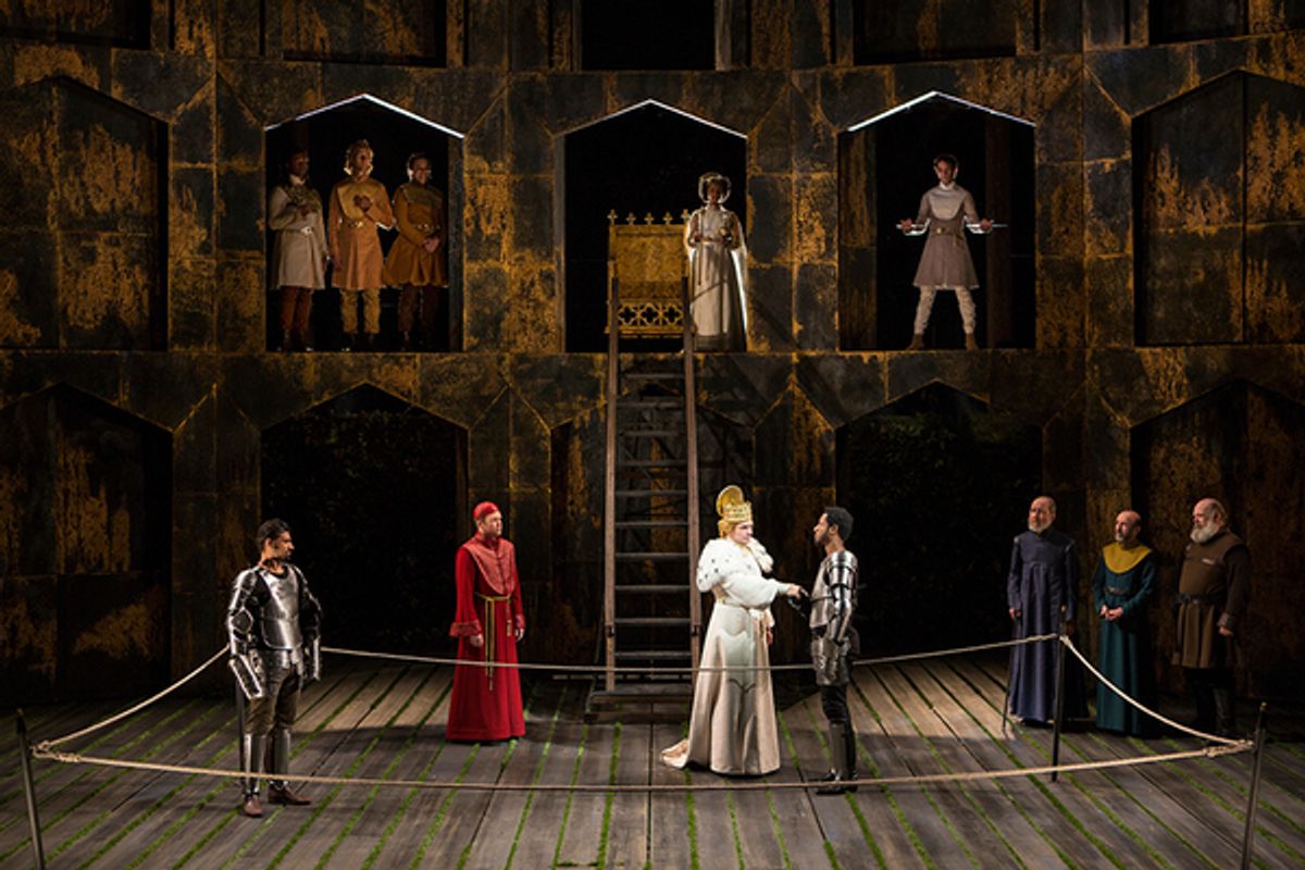 The cast of King Richard II, by William Shakespeare, directed by Erica Schdmit, running June 11 - July 15, 2017. Photo by Jim Cox. at 