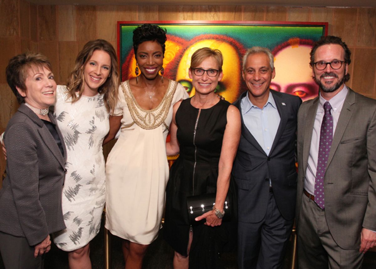 Barbara Gaines, Jessie Mueller, Heather Headley, Amy Rule, Mayor Rahm Emanuel, and Rick Boynton at 