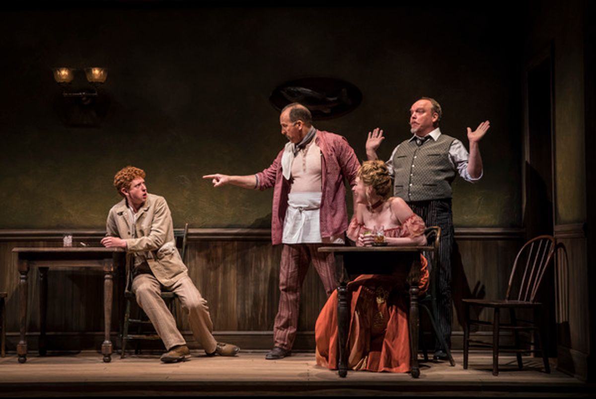 Niall Cunningham (Richard Miller), Joe Dempsey (Bartender), Amanda Drinkall (Belle) and Bret Tuomi (Salesman) in Eugene Oâ€™Neillâ€™s Ah, Wilderness! at 