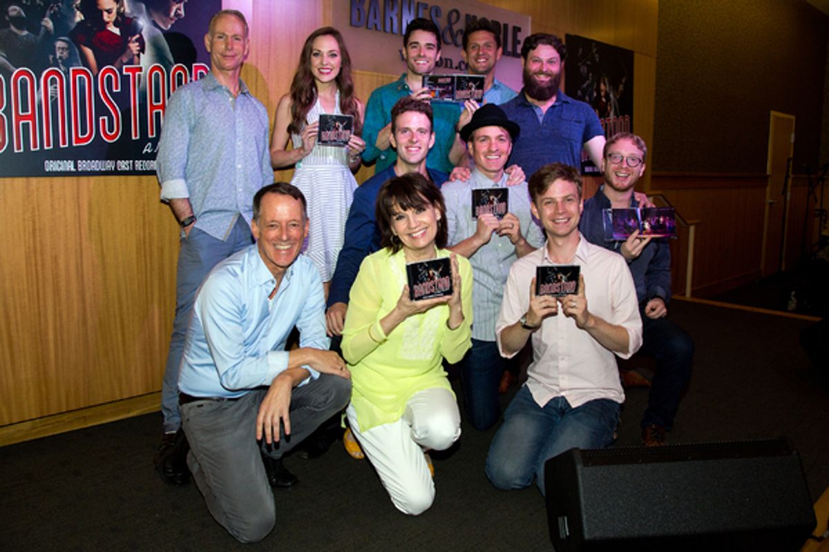 Richard Oberacker, Robert Taylor, Laura Osnes, Beth Leavel, Joe Carroll, Corey Cott, Geoff Packard, Greg Anthony Rassen, Brandon James Ellis, James Nathan Hopkins, Alex Bender at 