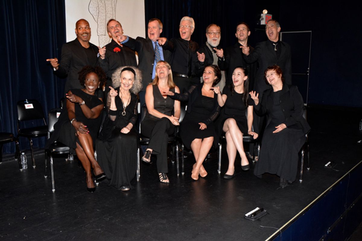 -Darius de
Haas, Stephen T. Shore, Bradford Cover, Tony Sheldon, Robert Zukerman, Richard Gallagher, Thom Sesma, Daphne Gaines, Mary Beth Peil, Kelly McAndrew, Rachel Botchan, Kimberly Immanuel and Cynthia Darlow at 