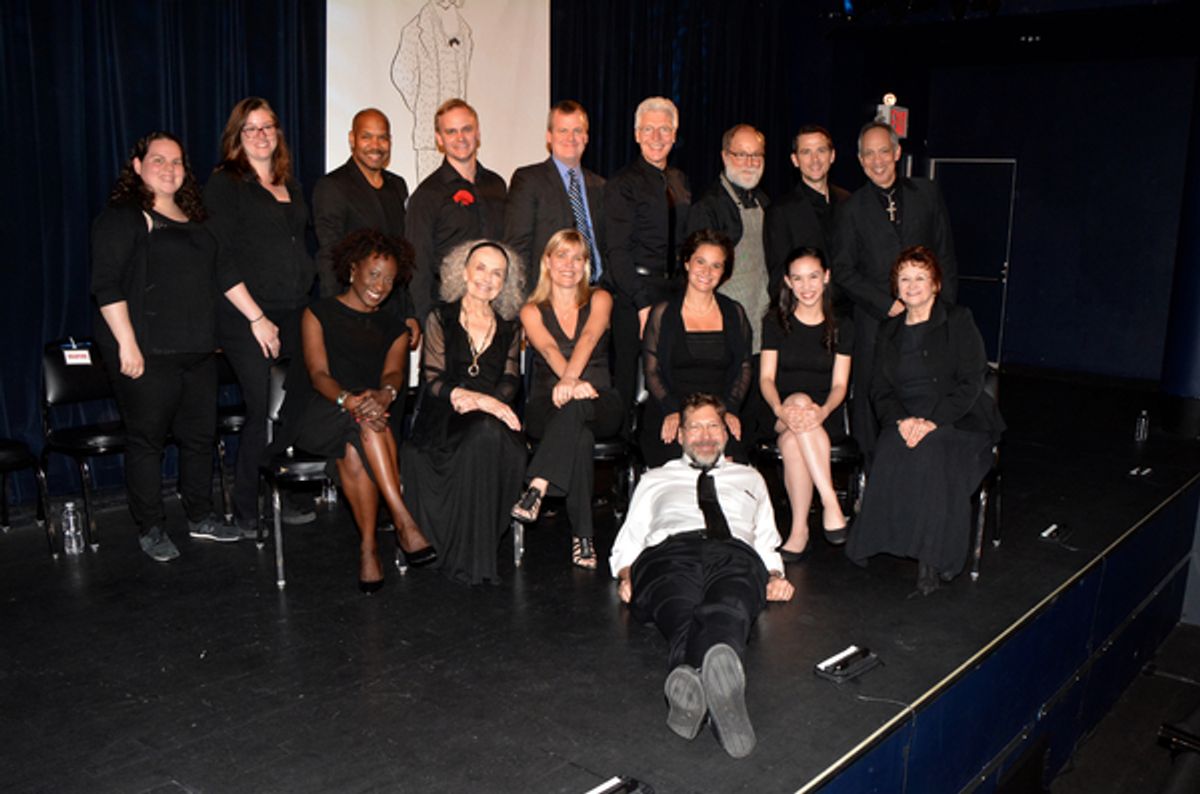 David Stallyer (Director) and Kristy Boday and Courteney Leggett (Stage Managers) join with tonight's cast--Darius de
Haas, Stephen T. Shore, Bradford Cover, Tony Sheldon, Robert Zukerman, Richard Gallagher, Thom Sesma, Daphne Gaines, Mary Beth Peil, Kell at 