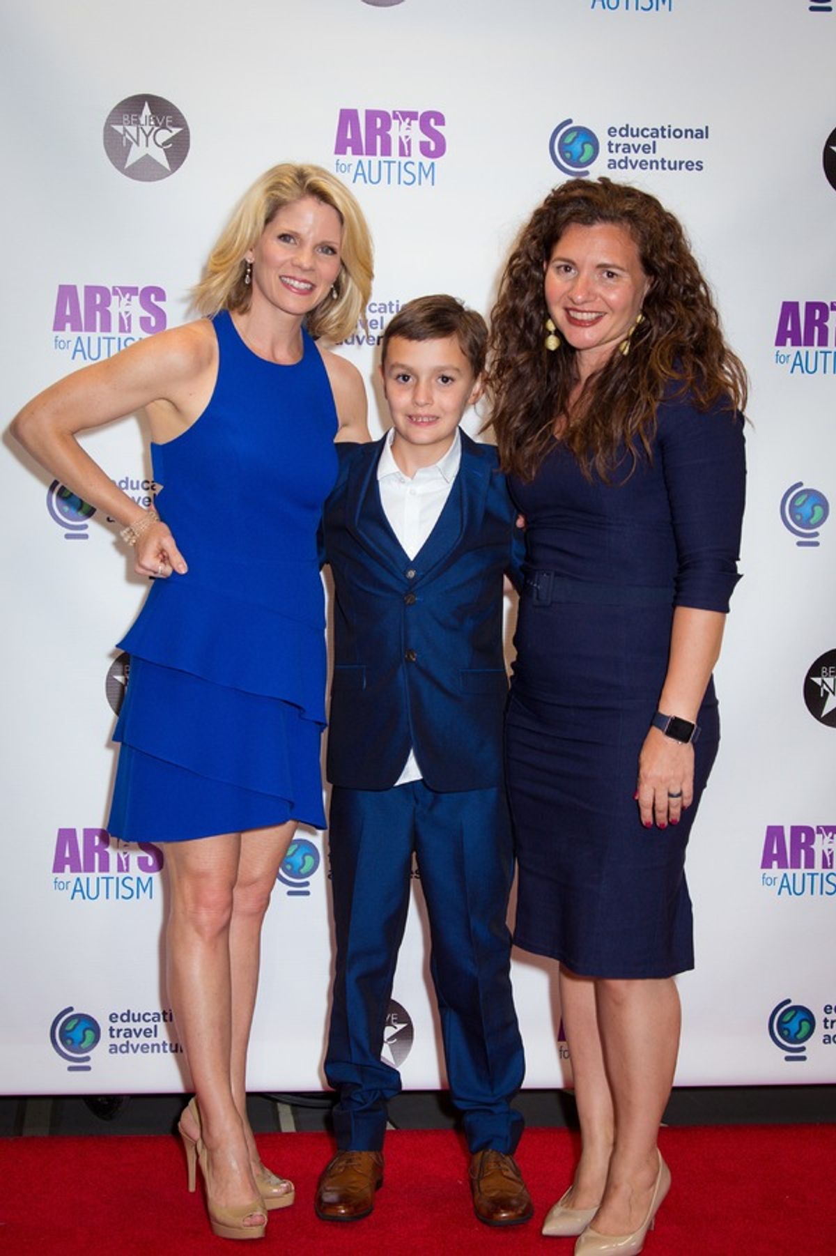 Tony Award winner Kelli O'Hara and her best friend Katie with Katie's son Finley at 