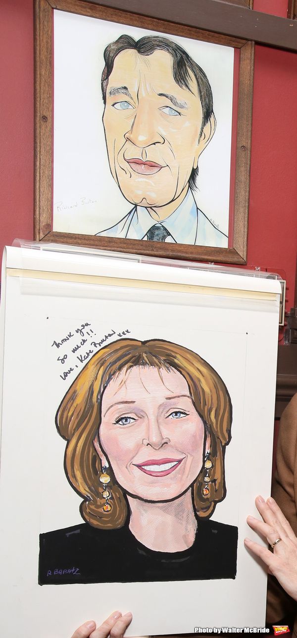 Kate Burton with Richard Burton caricatures  Photo
