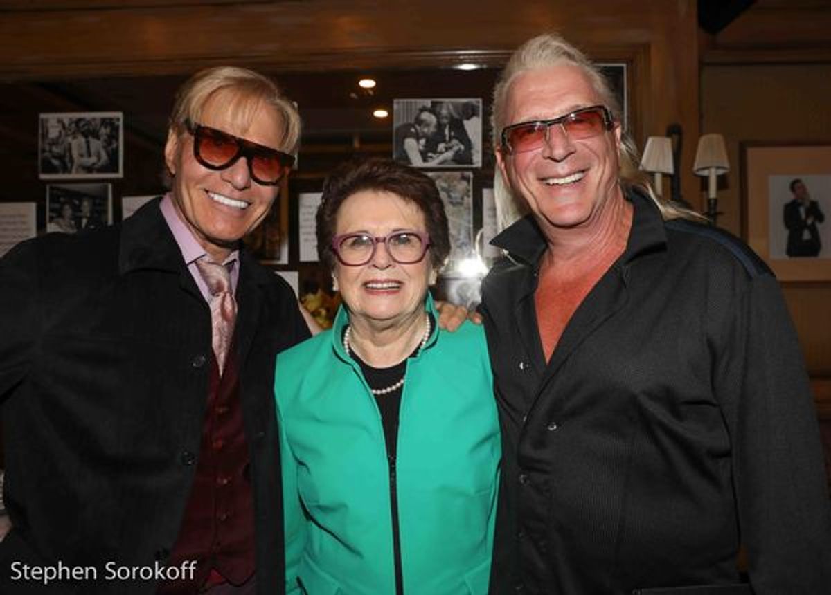 Chuck Steffan, Billie Jean King, Ron Abel at 