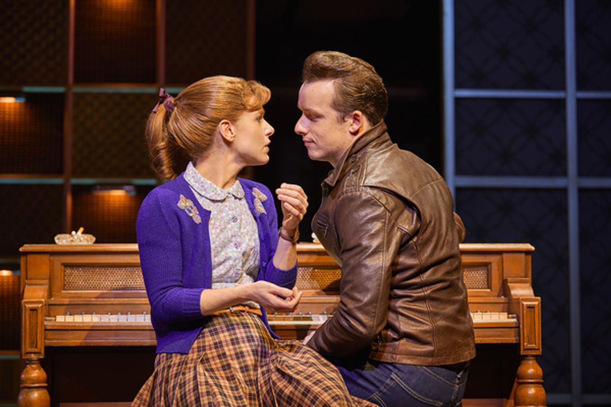 Cassidy Janson (Carole King) and Matthew Seadon-Young (Gerry Goffin) in Beautiful The Carole King Musical. Photo Credit Brinkhoff Moegenburg. at 